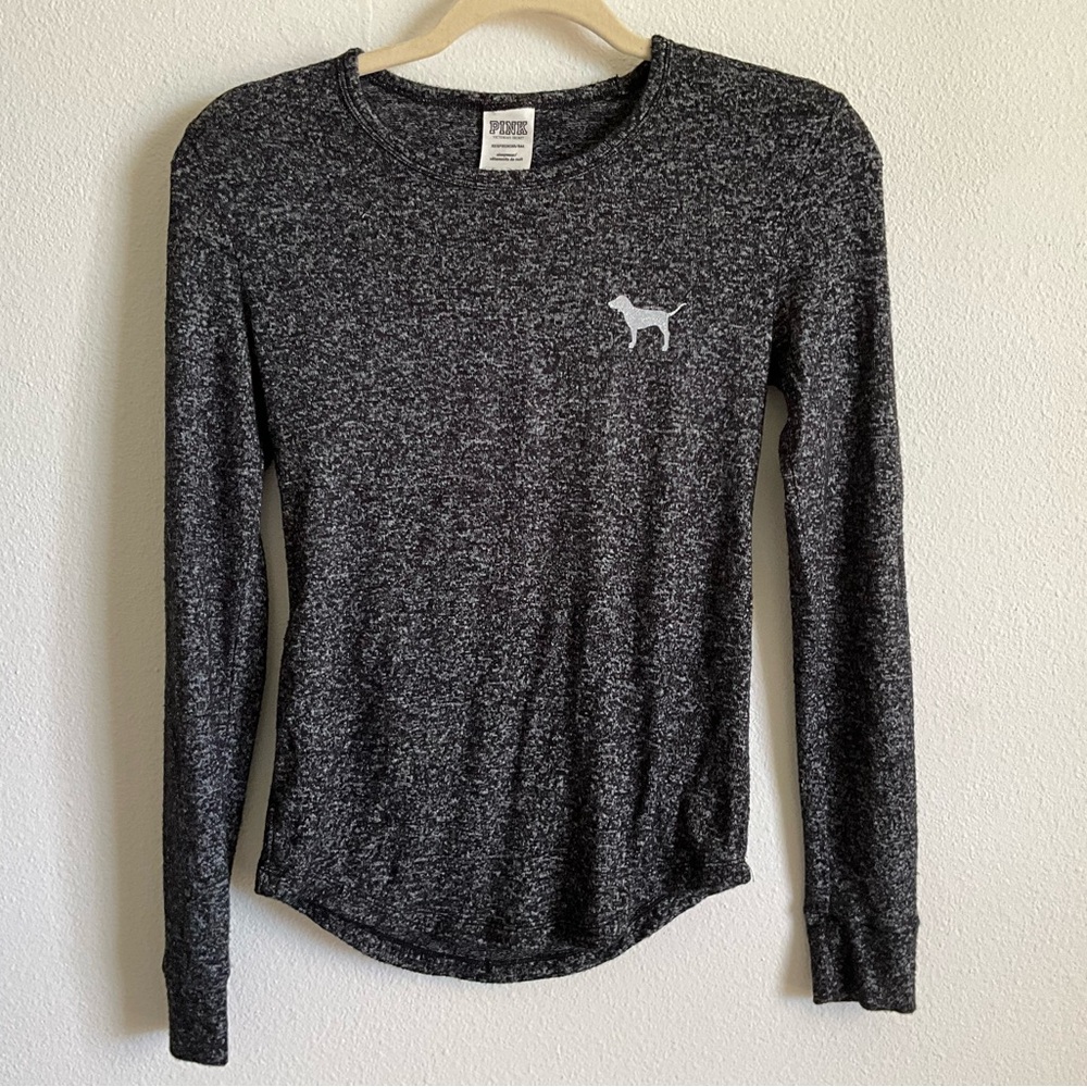 PINK Victoria's Secret Charcoal Long Sleeve Tee PJs Lounge XS
